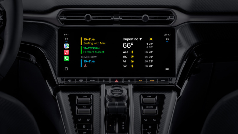 CarPlay Ultra on the central touchscreen of an Aston Martin