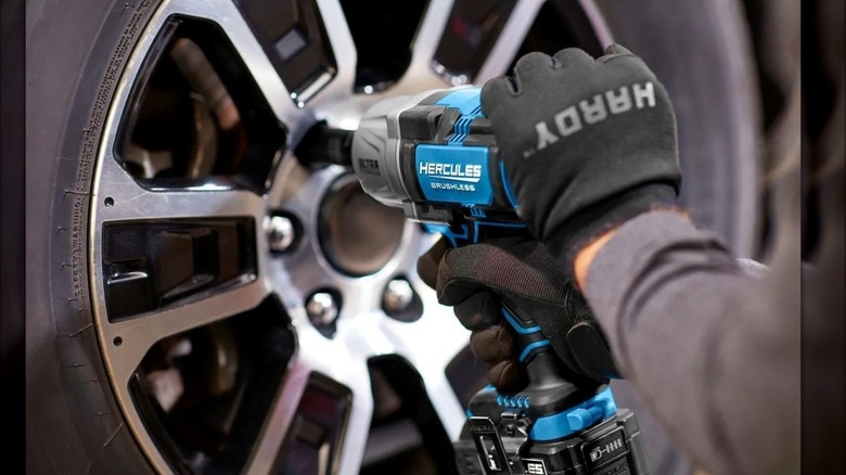 Using the Hercules Ultra Torque Impact Wrench to remove lug nuts.