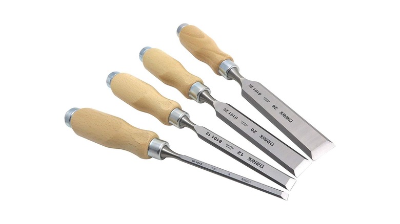 a set of four narex chisels