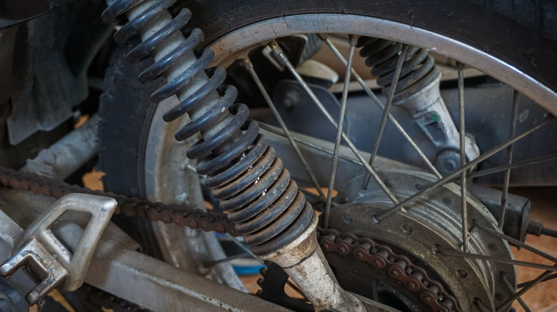 Rusty motorcycle shocks