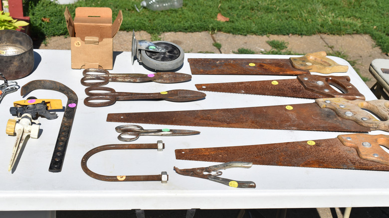 Tools at yard sale