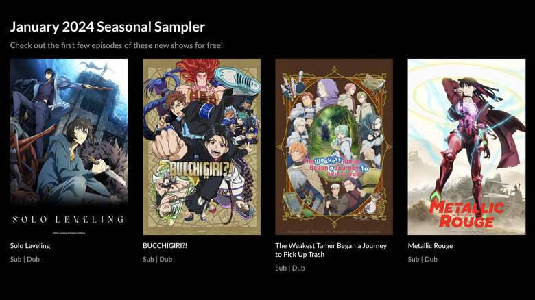 January 2024 sampler for Crunchyroll