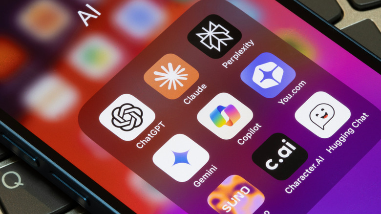Different AI chatbots installed on a phone