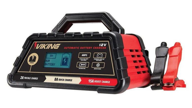 Viking 2/8/15 Amp Automatic Microprocessor-Controlled Battery Charger on a white background