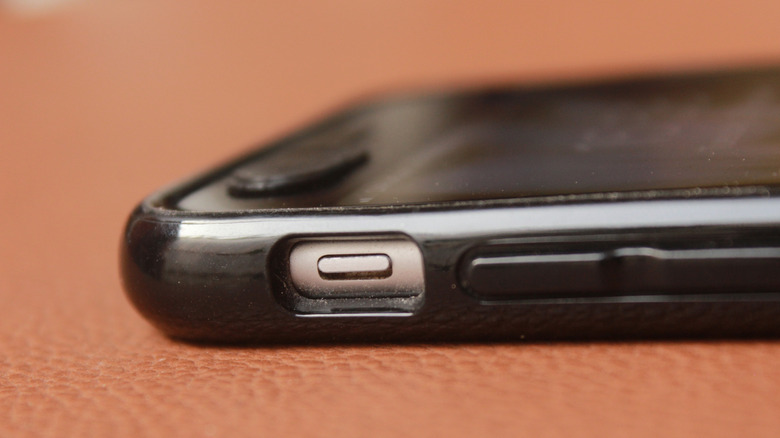 Close up of iPhone ring/silent switch