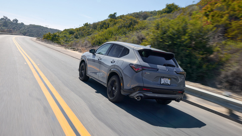 Rear dynamic shot of a 2025 Acura ADX