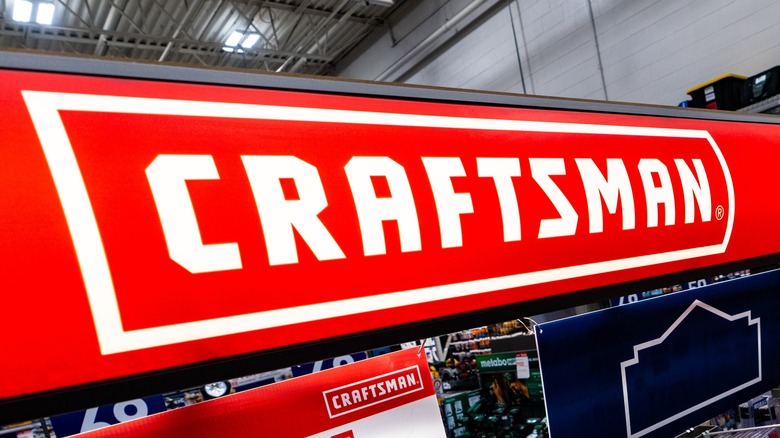 The Craftsman logo on a store display.