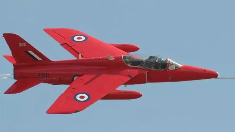 Red Folland Gnat demonstrator aircraft