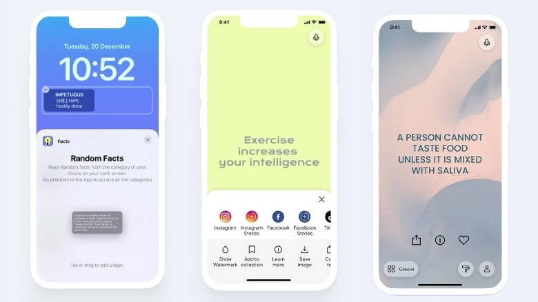 Using Daily Random Facts app on iPhone