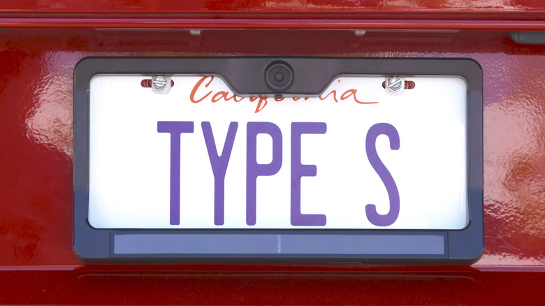 Type S backup camera around a rear license plate