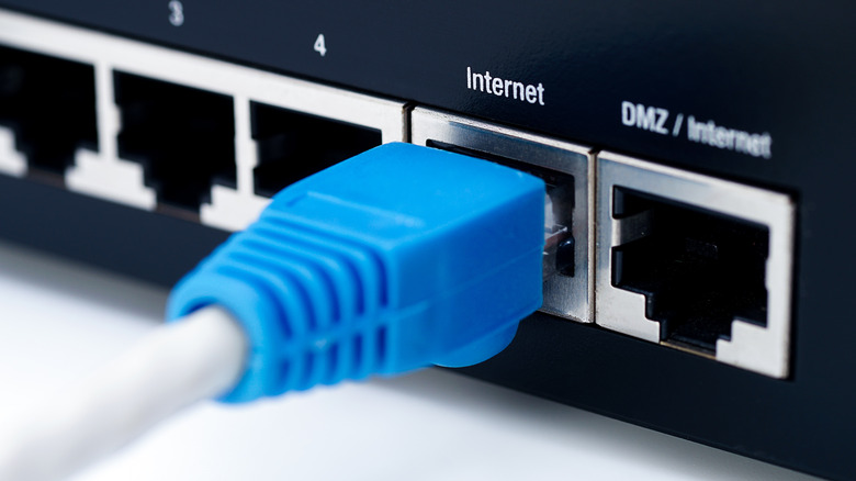 ethernet cord plugged in router