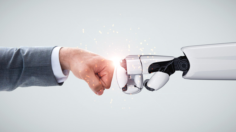 AI robot fist bump