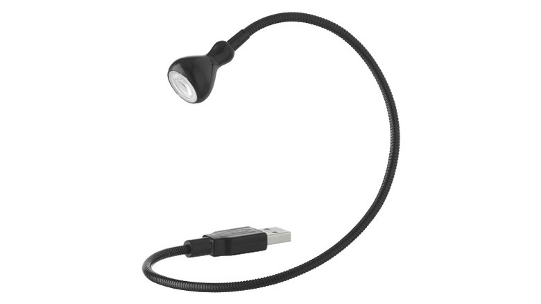 Black LED USB lamp with a long cord