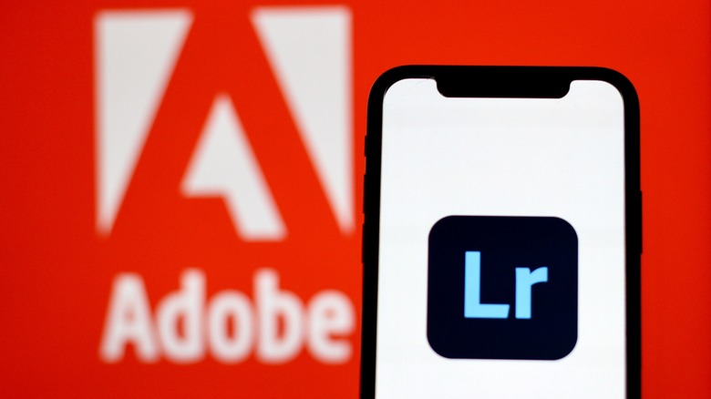 Lightroom logo on a smartphone