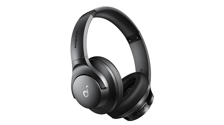 Black headphones with Soundcore logo