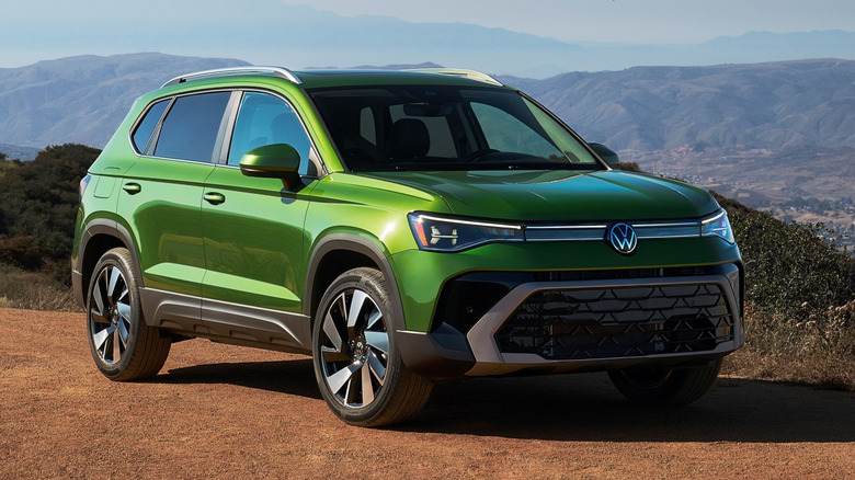 2025 VW Taos on a mountain