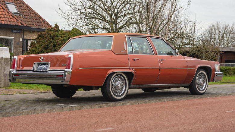 1977 Cadillac Sedan parked on driveway