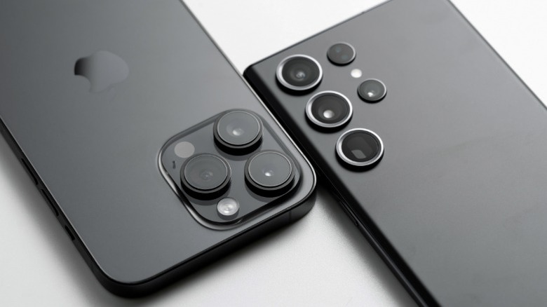 A samsung galaxy S23 and an iPhone 14 pro max