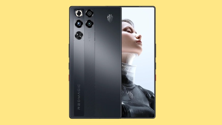 Official image of the ZTE Nubia Red Magic 11 Pro in black color from the front and back