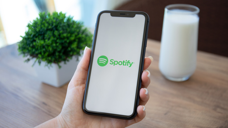 Spotify on phone screen