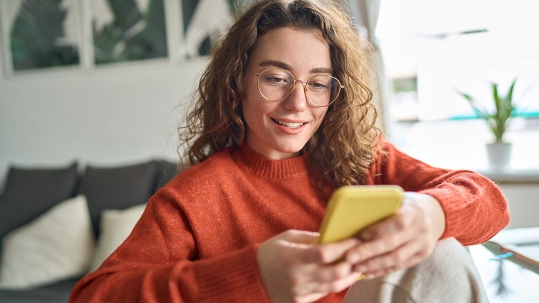 Woman using a phone