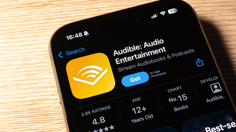 Audible app page in Apple App Store on iPhone
