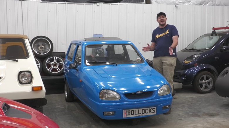 Aging Wheels creator Robert Dunn in his garage