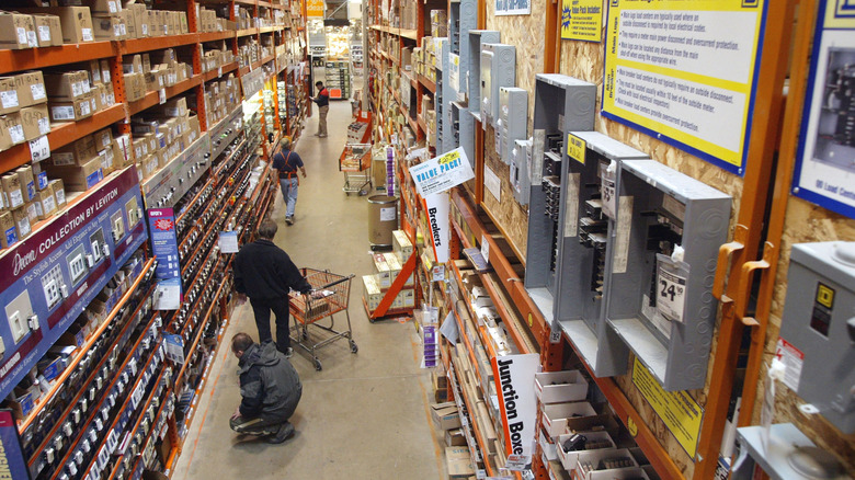 high angle view in a Home Depot store