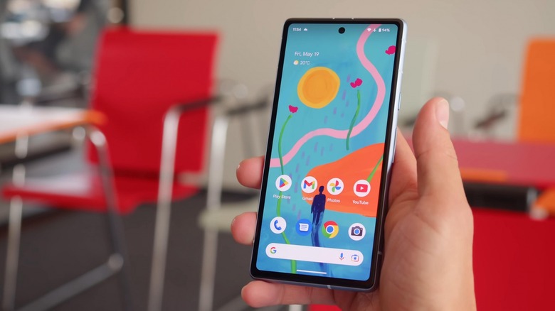Google Pixel 7a being held