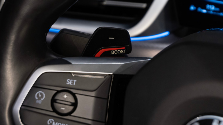 Paddle shifters on a steering