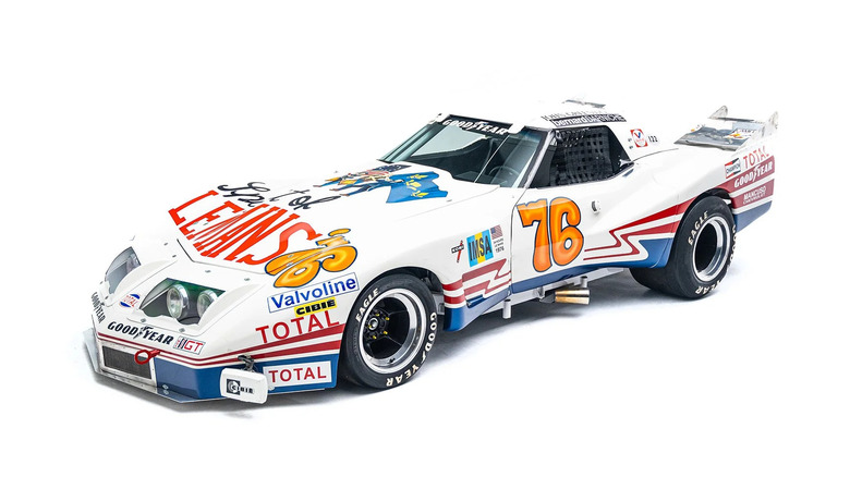 Front 3/4 view of 1976 Corvette race car