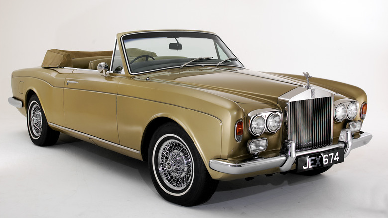 A convertible Rolls Royce Corniche