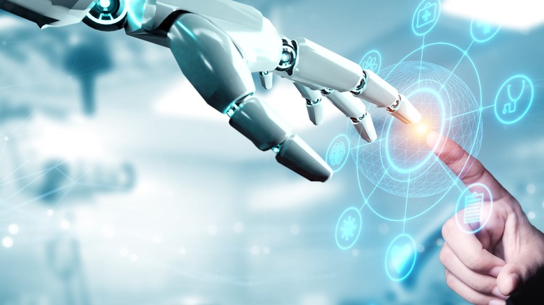 AI and human fingers