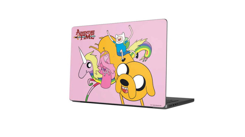 MacBook with skin on white background