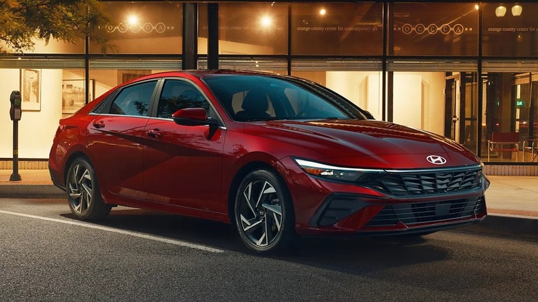 a red Hyundai Elantra