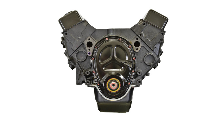 Front view of ATK 7353 350 Chevy Small Block engine