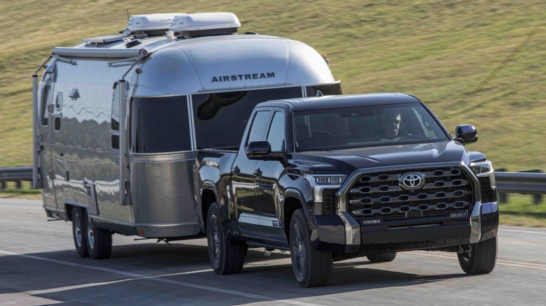 Toyota Tundra towing an Airstream Trailer