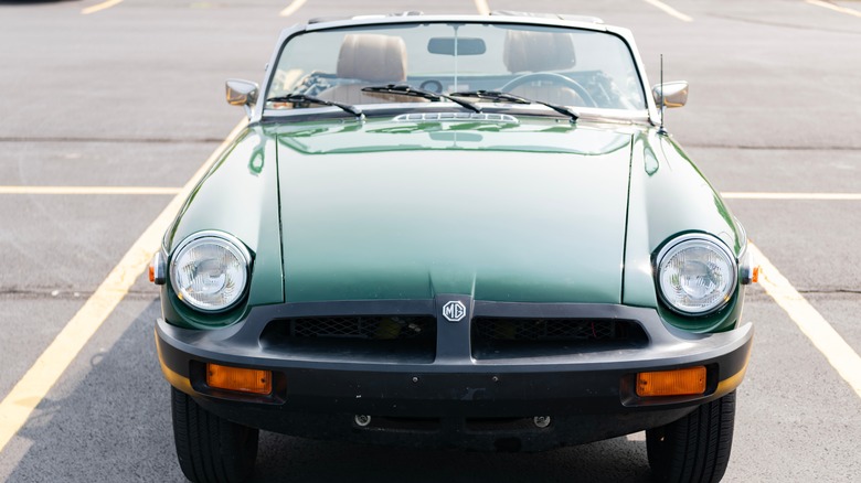 Head-on shot of a rubber bumpered MGB