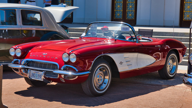 1958 red Chevrolet Corvette C1 convertible