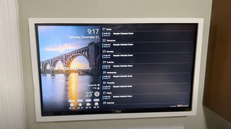 family calendar on screen