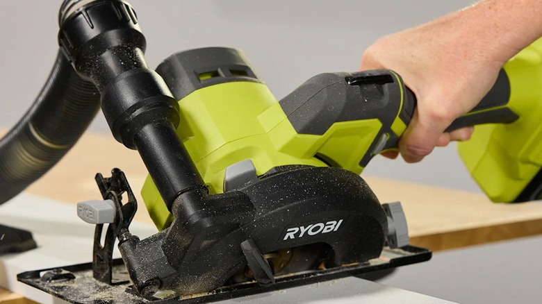 18V One+ 4-½-inch Circular Saw in use