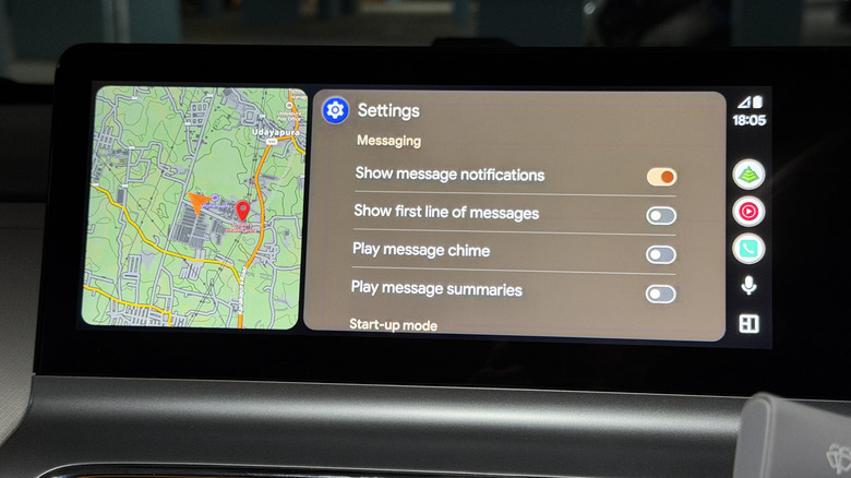 Android Auto settings screen