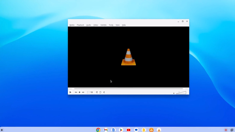 VLC media player installed and running on a Chromebook