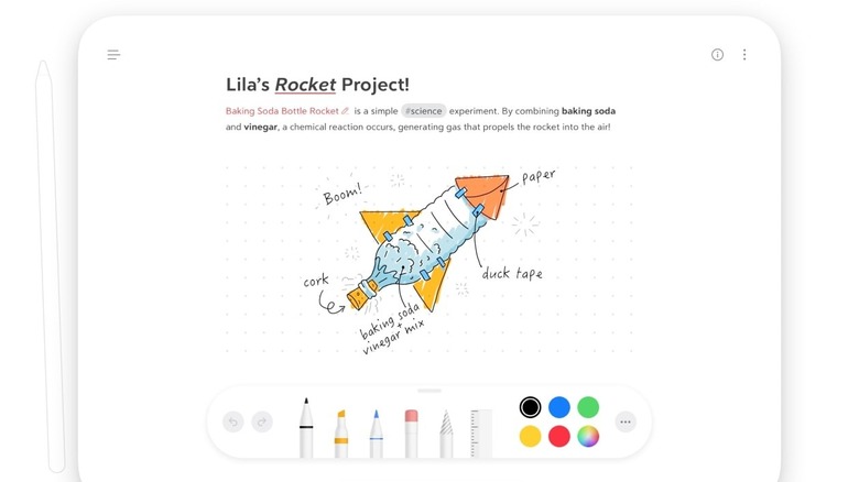 Bear App on iPad with Apple Pencil Drawing Settings