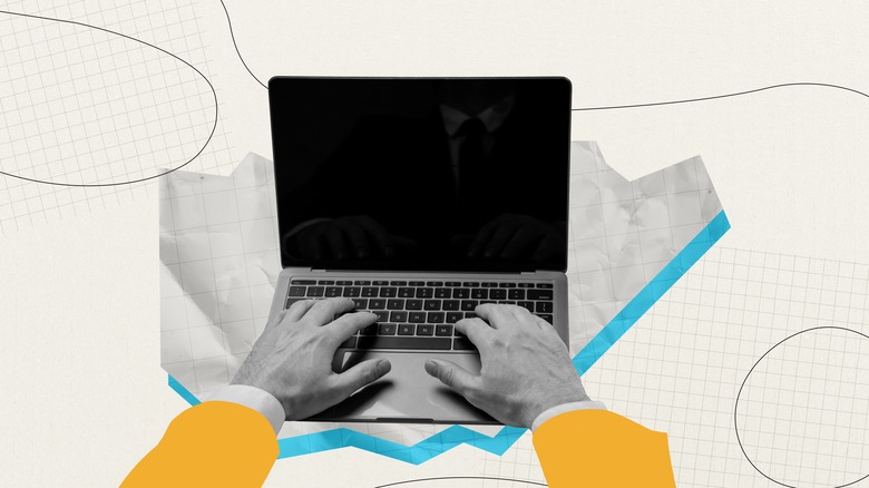 Clip art image of hands typing on keyboard