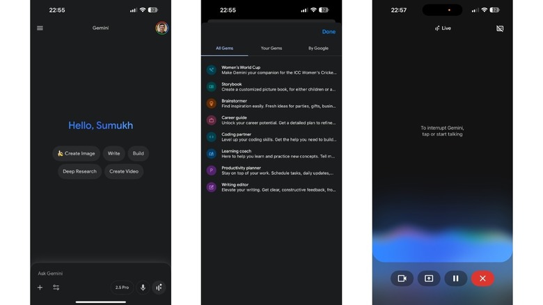 Google Gemini on an iPhone