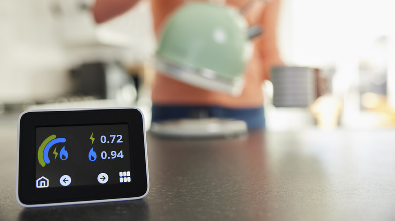 Closeup of smart energy meter