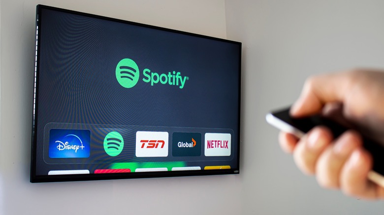 Spotify app on an Apple TV