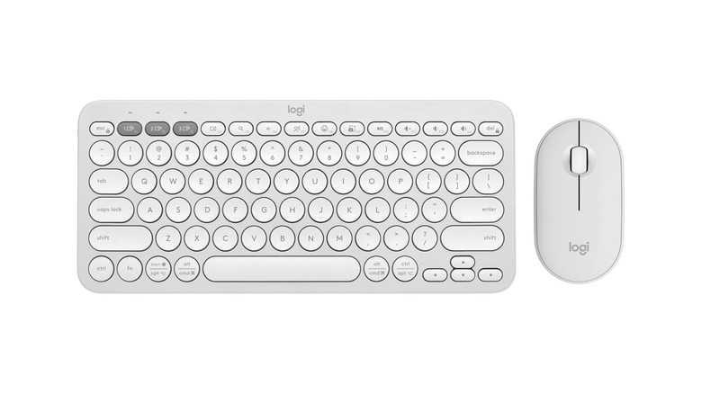 Logitech Pebble 2 keyboard and mouse on display