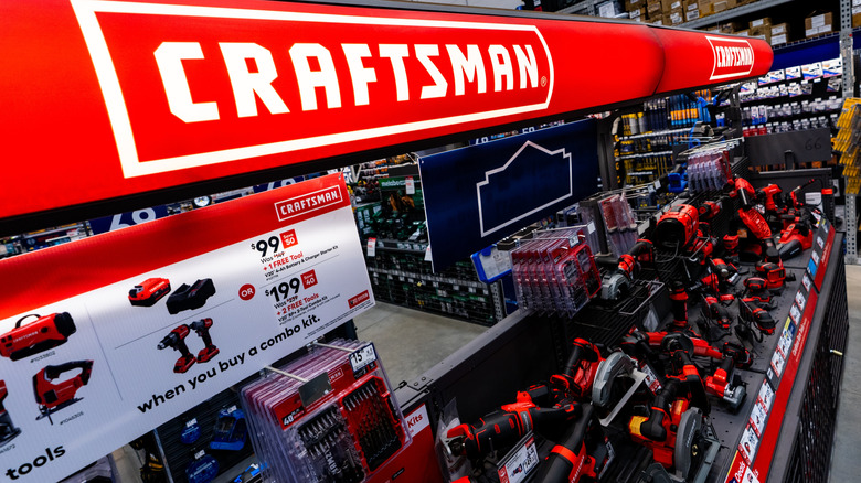 Craftsman tools on sale in a store